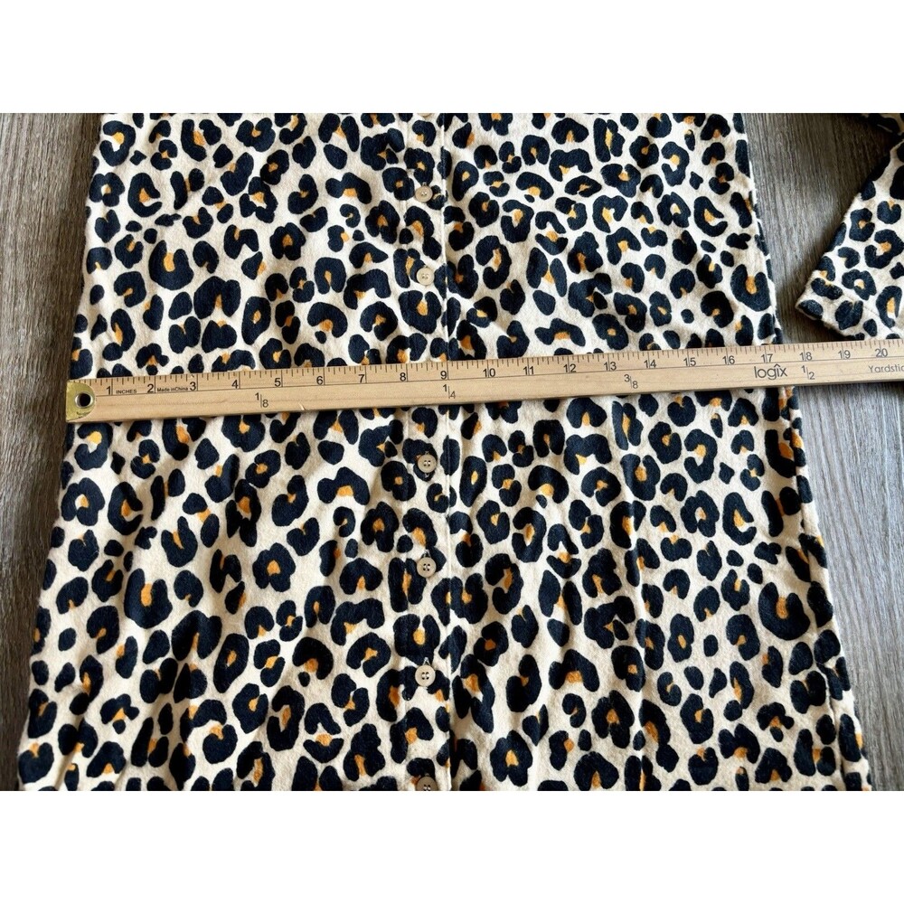 Nordstrom Tan Shore Leopard Print Button Down Nightgown Sleep Shirt NWT $45 XXS - Picture 4 of 9